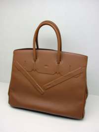 Limited Edition HERMES Shadow Birkin Bag 35 Alezan Image 11