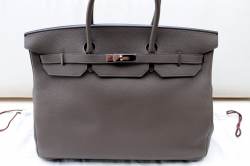BIRKIN Bag 40 | Etoupe | Palladium Hardware | Leather | April 2016 photo 2
