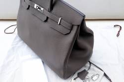 BIRKIN Bag 40 | Etoupe | Palladium Hardware | Leather | April 2016 photo 5