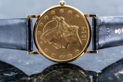 Vintage COIN WATCH | Double Eagle 20 US $ | Handaufzug | Full Set Image 3