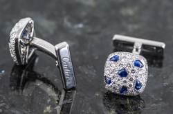 Panthère de Cartier Cufflinks | Diamonds and Sapphires | 18k Whitegold photo 2