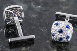 Panthère de Cartier Cufflinks | Diamonds and Sapphires | 18k Whitegold photo 5