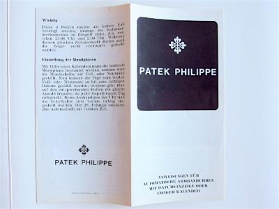 pre owned PATEK PHILIPPE Instructions & Description for the References 3448 & 3514 - Caliber 27-460M & 27-460Q