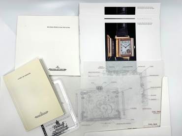 pre owned Jaeger LeCoultre Certificate 1994 German / Warranty Book / limited Folder / Parchments and large Booklets for the limited Reverso Répétition Minutes - Limited Edition in 18kt Rosegold
